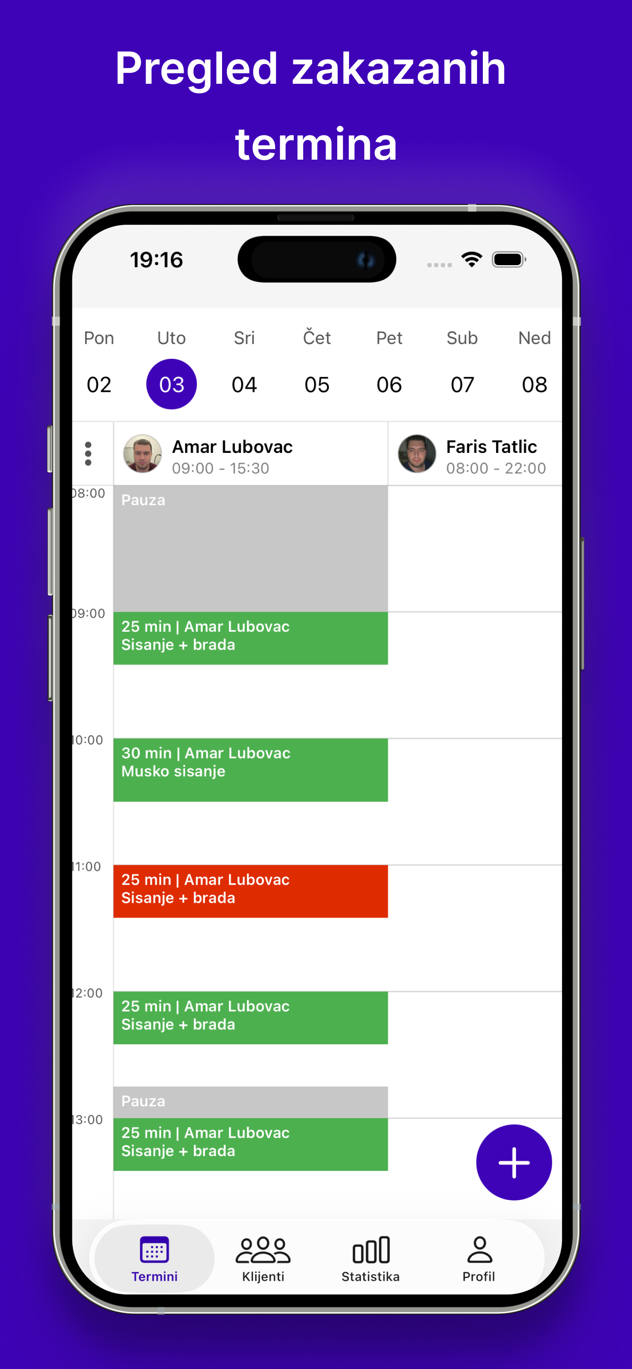 Pregled zakazanih termina